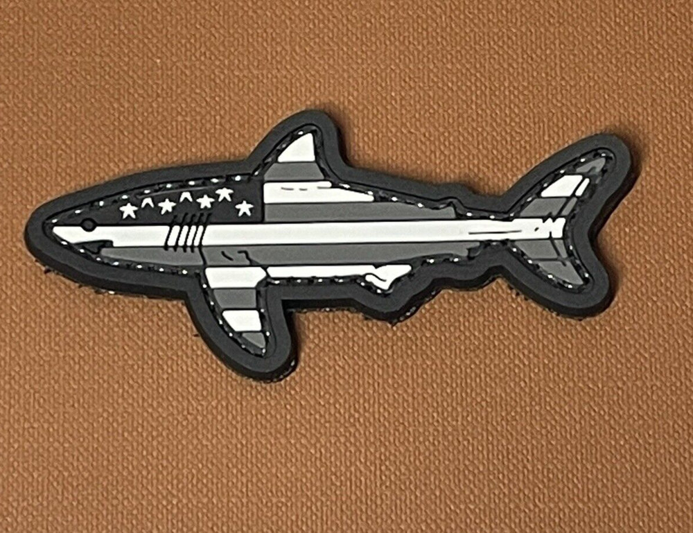 Tactical PVC Patch - Morale American Flag Shark Patch - Navy Seal Patch