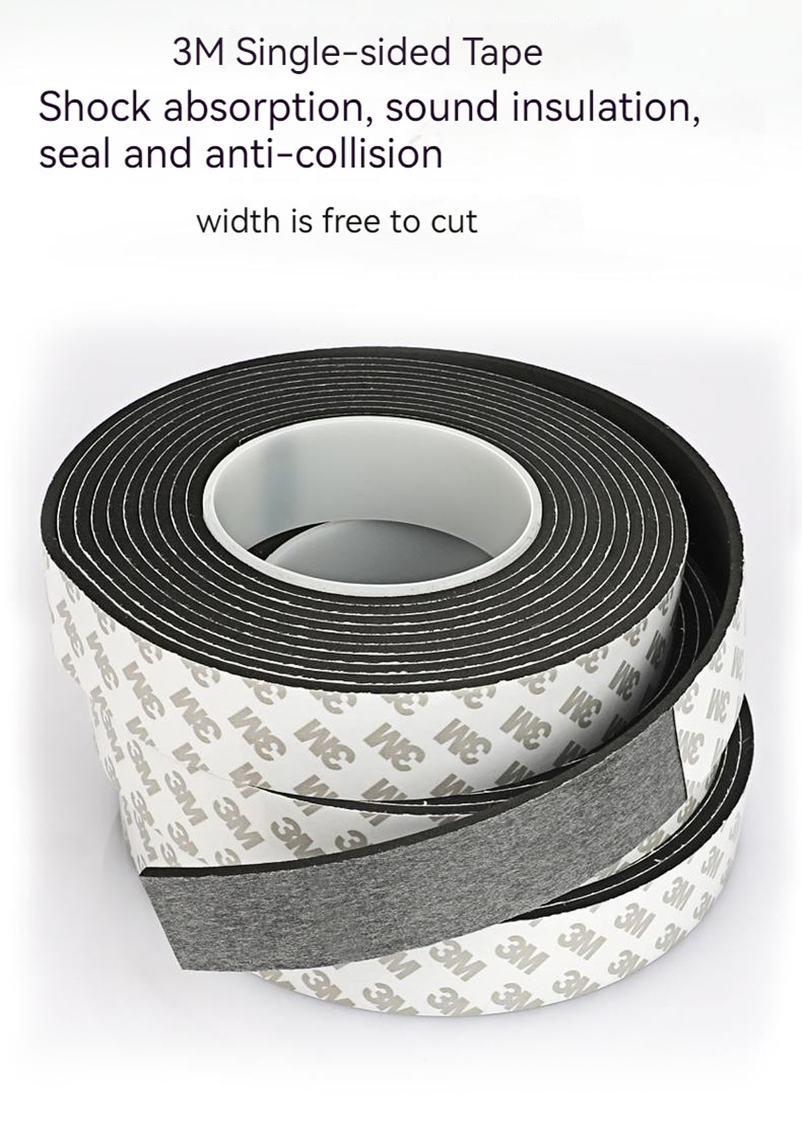 3M Eva Foam Adhesive Tape Single Sided 1, 2, 3, 5mm Thick Black Shockproof seal