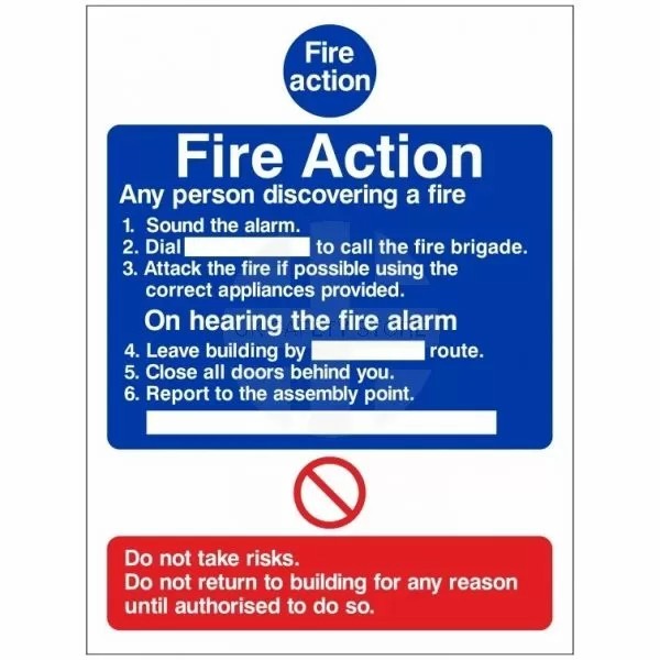 Fire Safety Signs 'Fire Action' & 'Fire Door Keep Shut'- 12 Mixed Pack