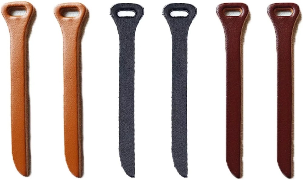 6 Pack Zipper Pulls  Handmade Cowhide Leather Zipper Pull Tab Grip Extender Stra