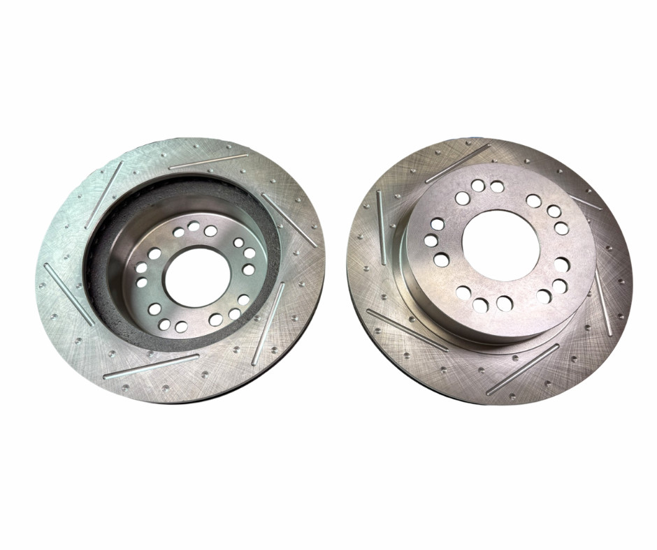 9" Ford Street Rod Bolt On Slotted/Dimpled Rear Disc Brake Kit with 5X5 BP