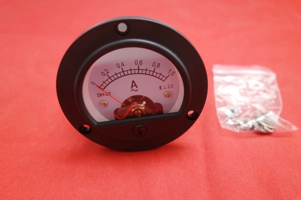 1pc AC 0-1A Round Analog Ammeter Panel AMP Current Meter Dia. 66.4mm DH52