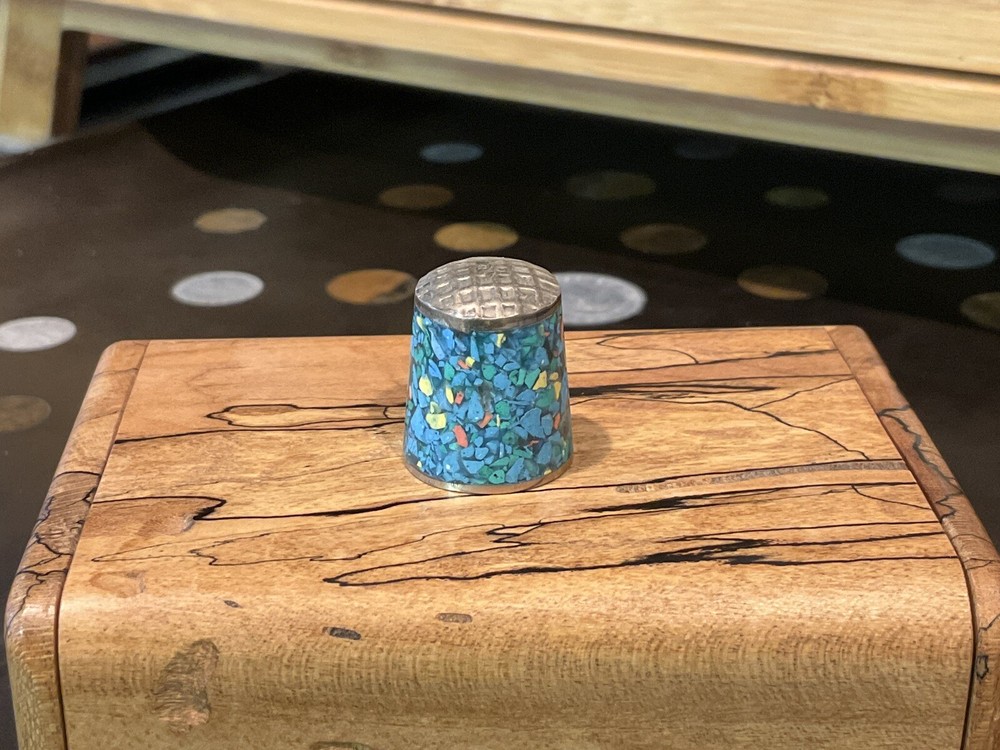 Vintage Inlay Alpaca SILVER Thimble-Designed & Made In Mexico