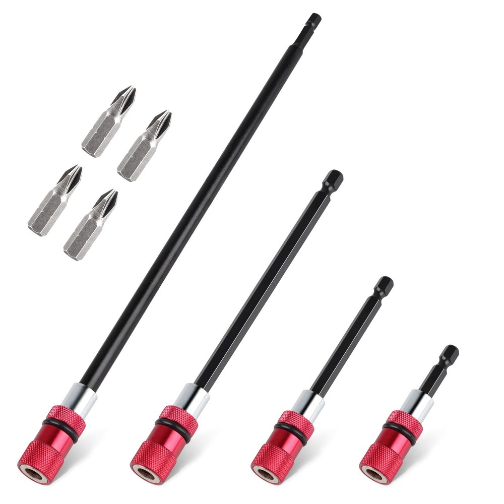 4PCS Hex Shank Magnetic Bit Holder Extender Set for PH2 Bits and Impact Tools