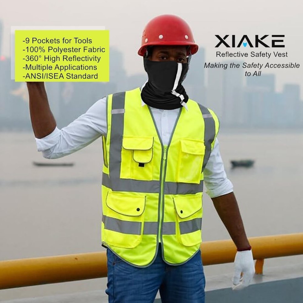 High Visibility Class 2 Safety Vest - 9 Multi-Function Pockets for Professionals
