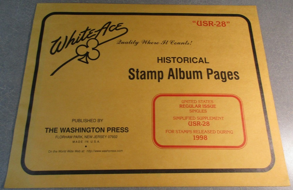WHITEACE USR-28 HISTORICAL STAMP ALBUM PAGES STAMPS RELEASED 1998 W/FREE SHP.