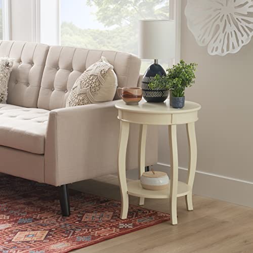 Powell White Shelf Phipps Side Table (PAMZN2114) Off White