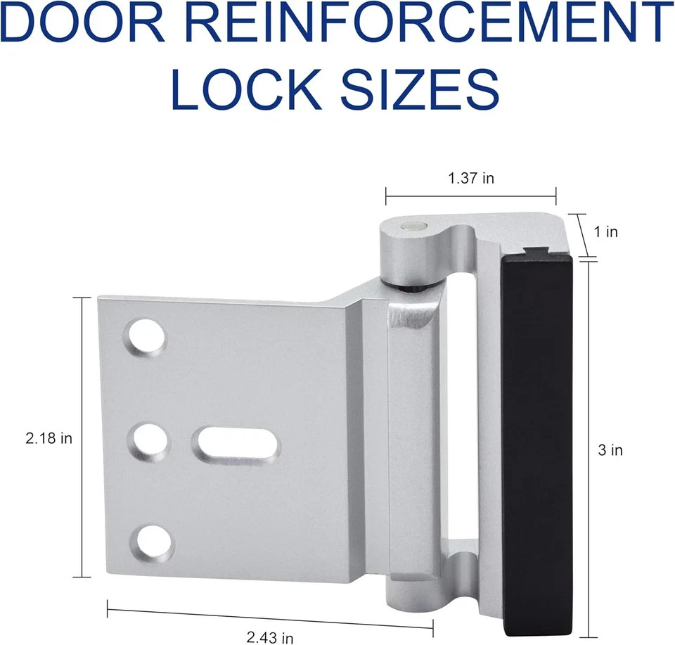 Home Security Door Lock, 2 Pack Door Reinforcement Locks for Front Door, Upgrade