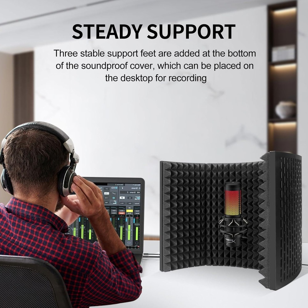 Professional Studio Isolation Shield with Adjustable Design for Clear Recordings