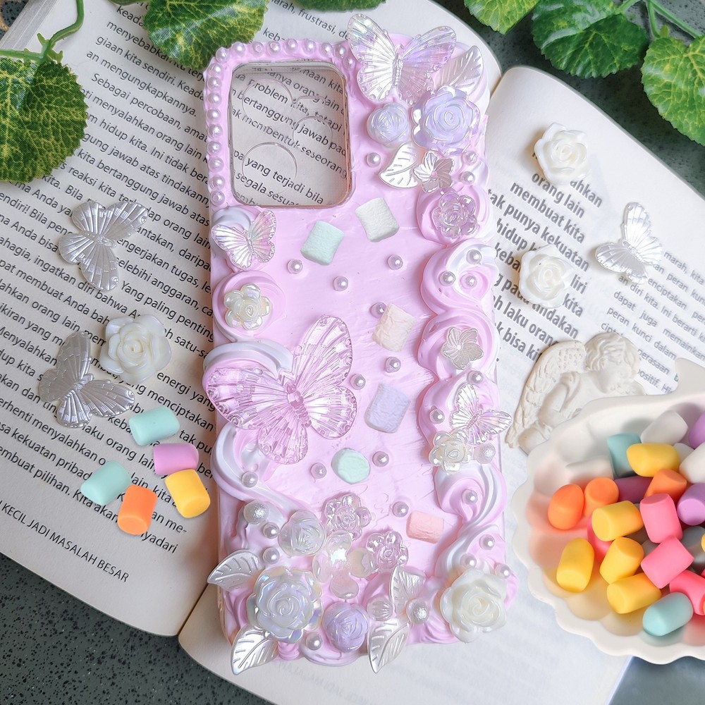 50 Pcs Resin Candy Charm, Artificial Simulation Cotton Candy, Red