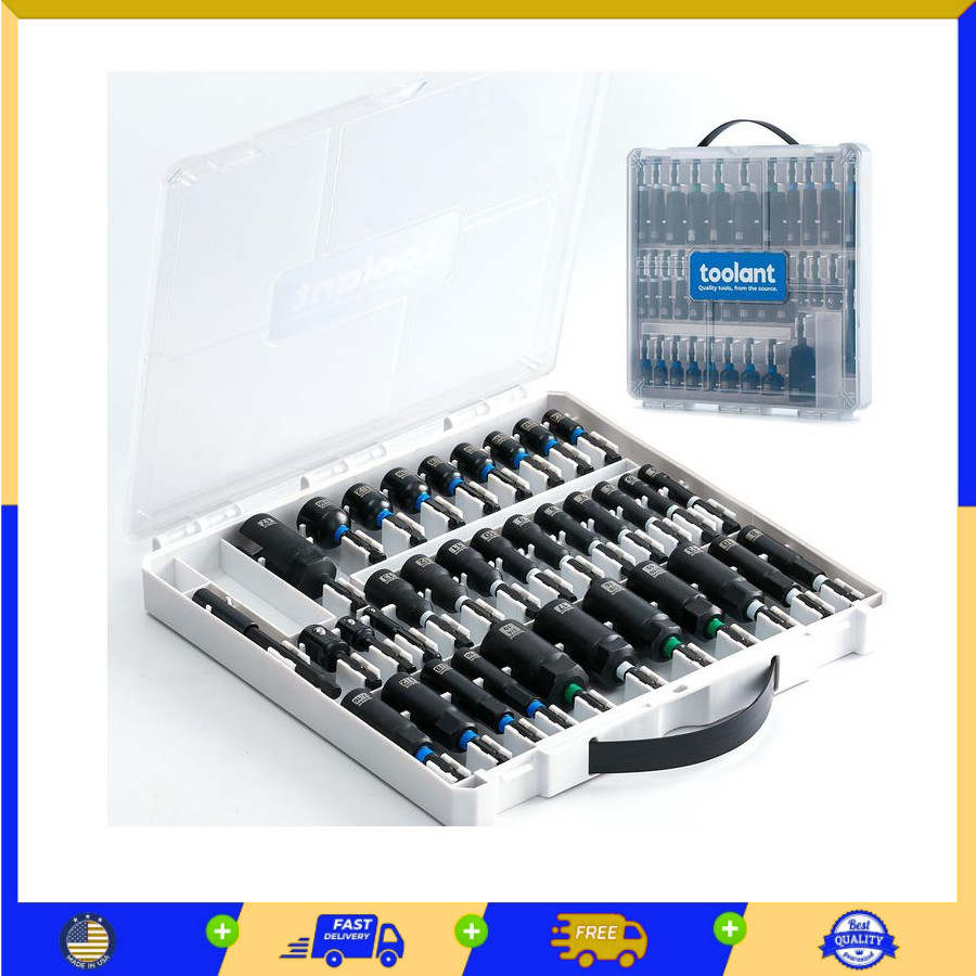 Toolant 34pcs Impact Magnetic Nut Driver Set, Impact Driver Bit Set