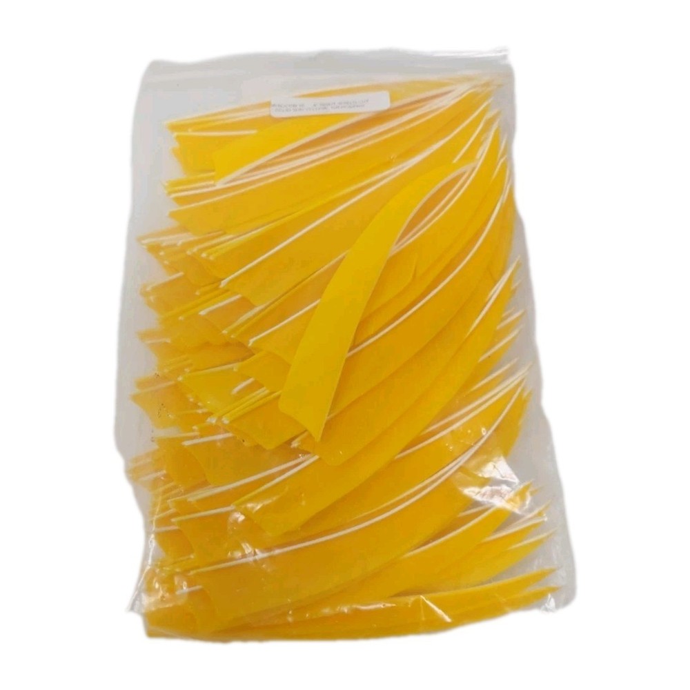 100pk Bullseye Archery Feathers 5" Right Wing: Shield Solid Sun Yellow