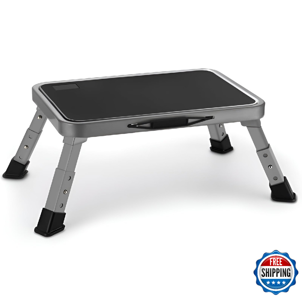 Jocauto Foldable Step Stool, Adjustable Step Stool with a Non-Slip Platform, Ste