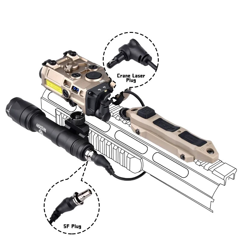 TacticalflashLight Tail Dual Control Remote Switch Crane For OGL PEQ DBAL Laser
