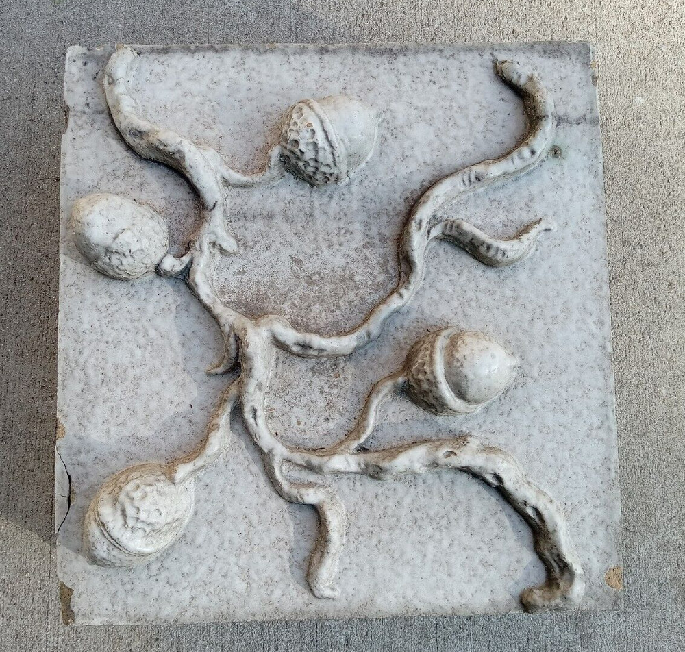 Architectural Terra Cotta Panel with Acorns on a Branch