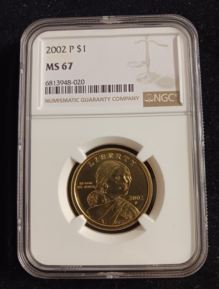 2002 (P) NGC MS 67 Sacagawea Dollar Coin