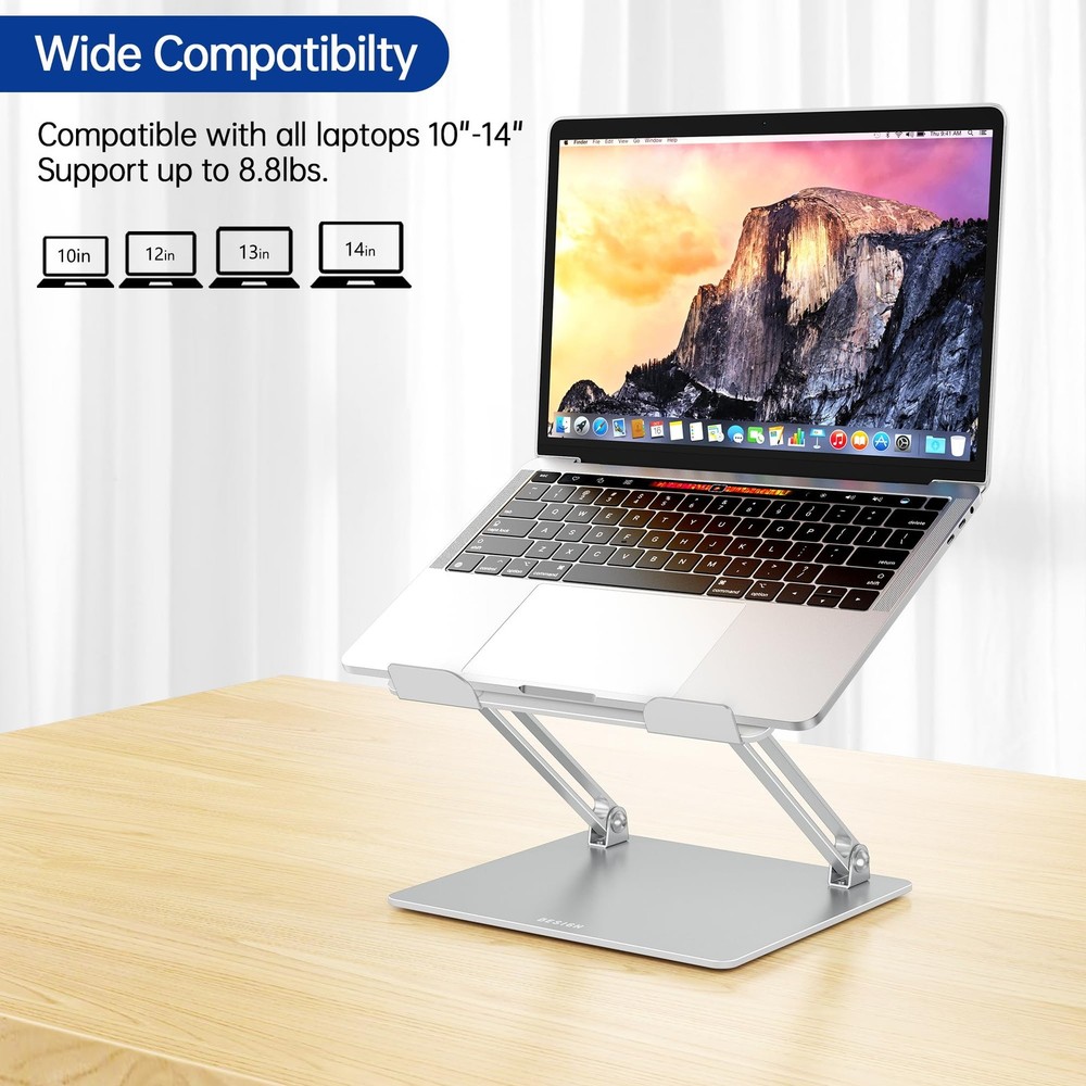 BESIGN LS10 Aluminum Laptop Stand, Ergonomic Adjustable Notebook B-Silver