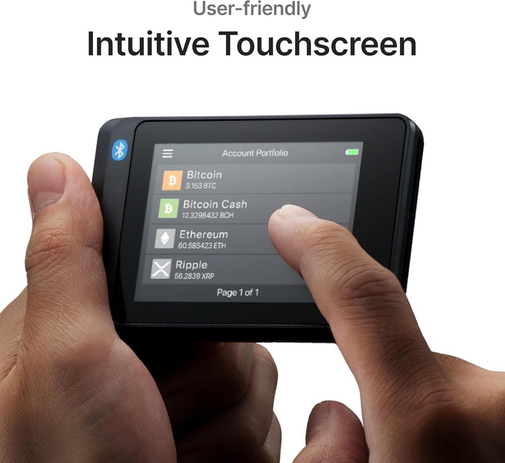 Intuitive Touchscreen Wallet - Bluetooth Crypto-