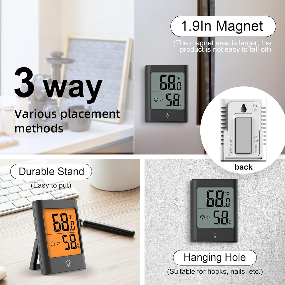 Indoor Thermometer for Home, 2Pack Hygrometer Humidity Meter Humidity Sensor wit