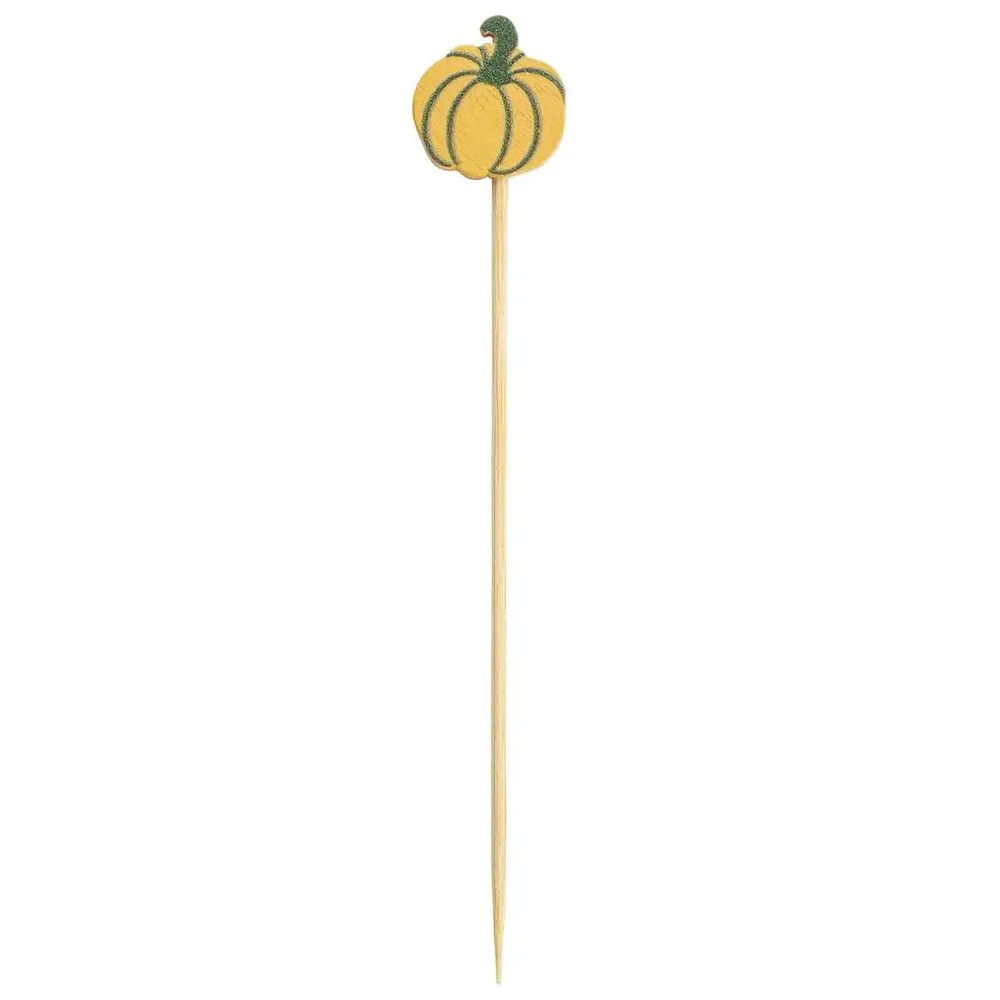 TableCraft 12140 Assorted Bamboo Fall Leaves & Pumpkin Decorative Picks -100