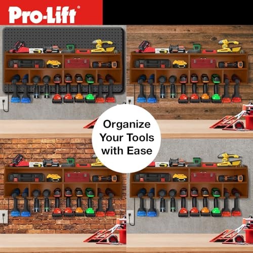 Cordless Drill Organizer – wall mount power tool storage rack, 10 hanging