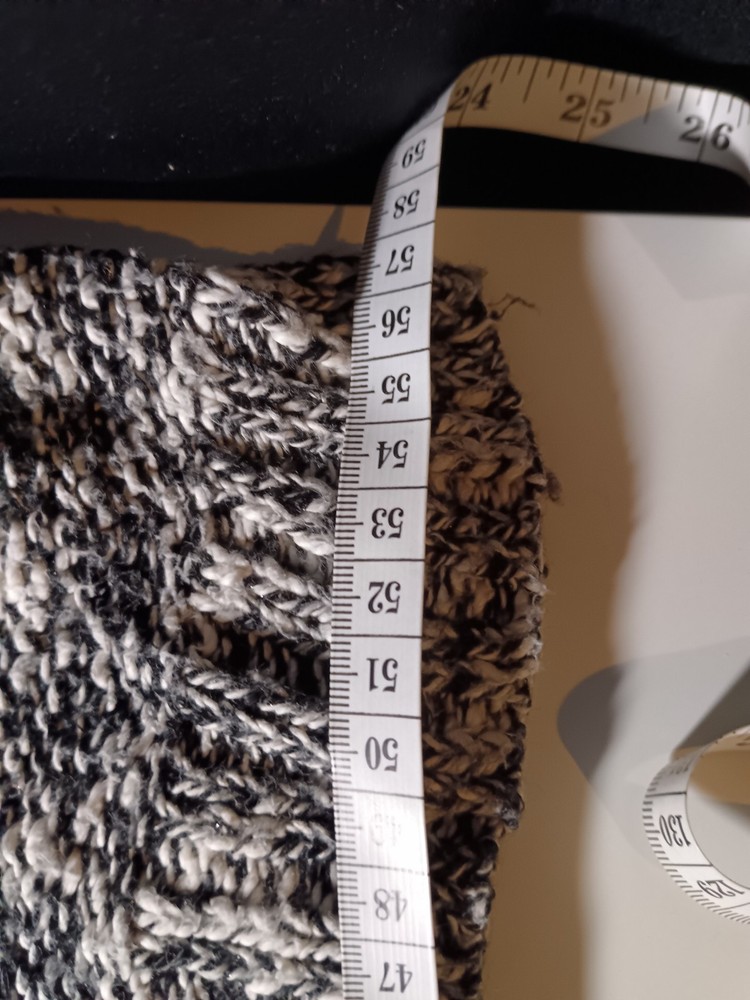 Chaps Vintage Jumper Size Medium Grey Knit Pullover High Fold Over Collar Unisex