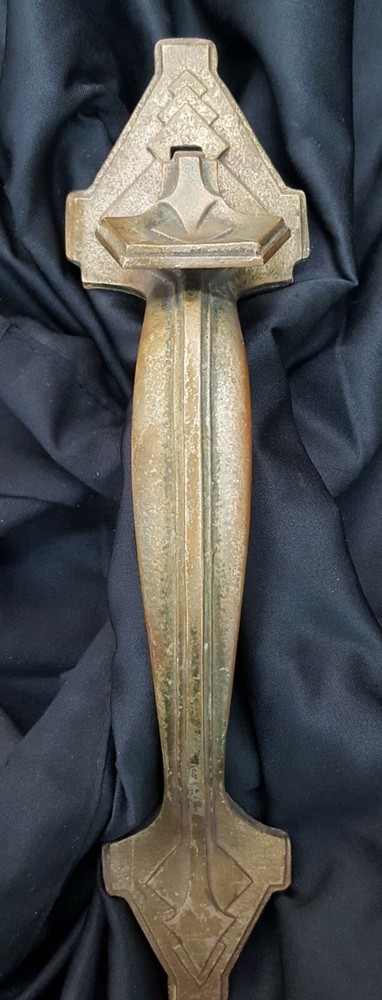 Architectural Salvage Art Deco Door Pull Handle with Latch