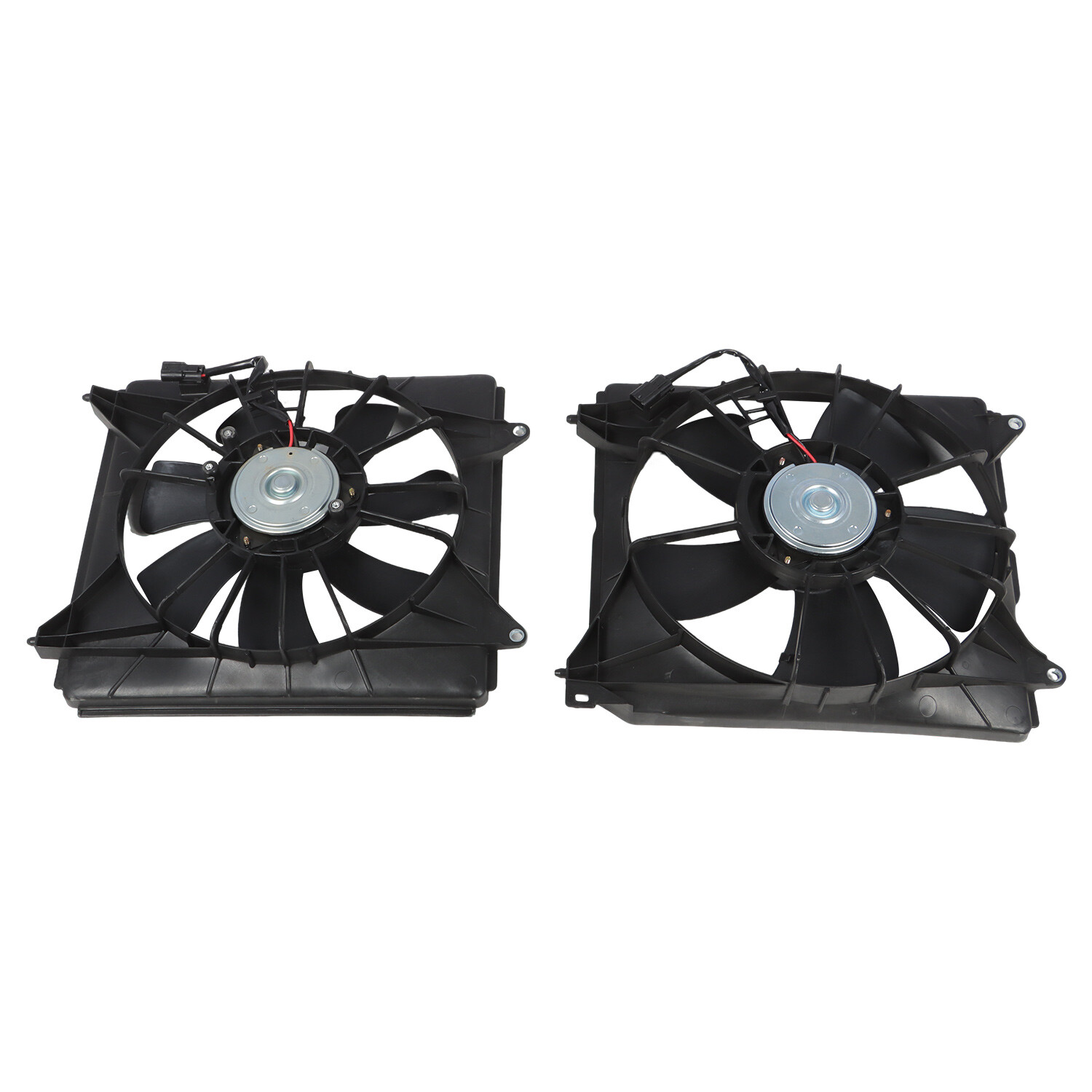 2Pcs Radiator Cooling Fan Set For 2013-2017 Honda Accord w/ Blade Motor & Shroud