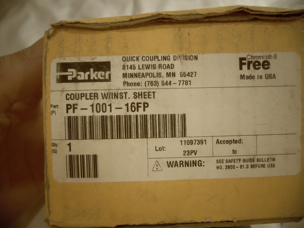 New PARKER PF-1001-16FP COUPLER #42