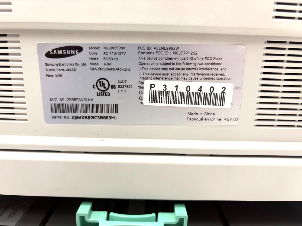 SAMSUNG MONOCHROME LASER PRINTER ML-2955DW