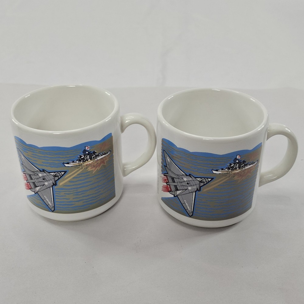 2 Vtg 1988 Boeing Lockheed Mugs General Dynamics Advanced Tactical Fighter READ⬇