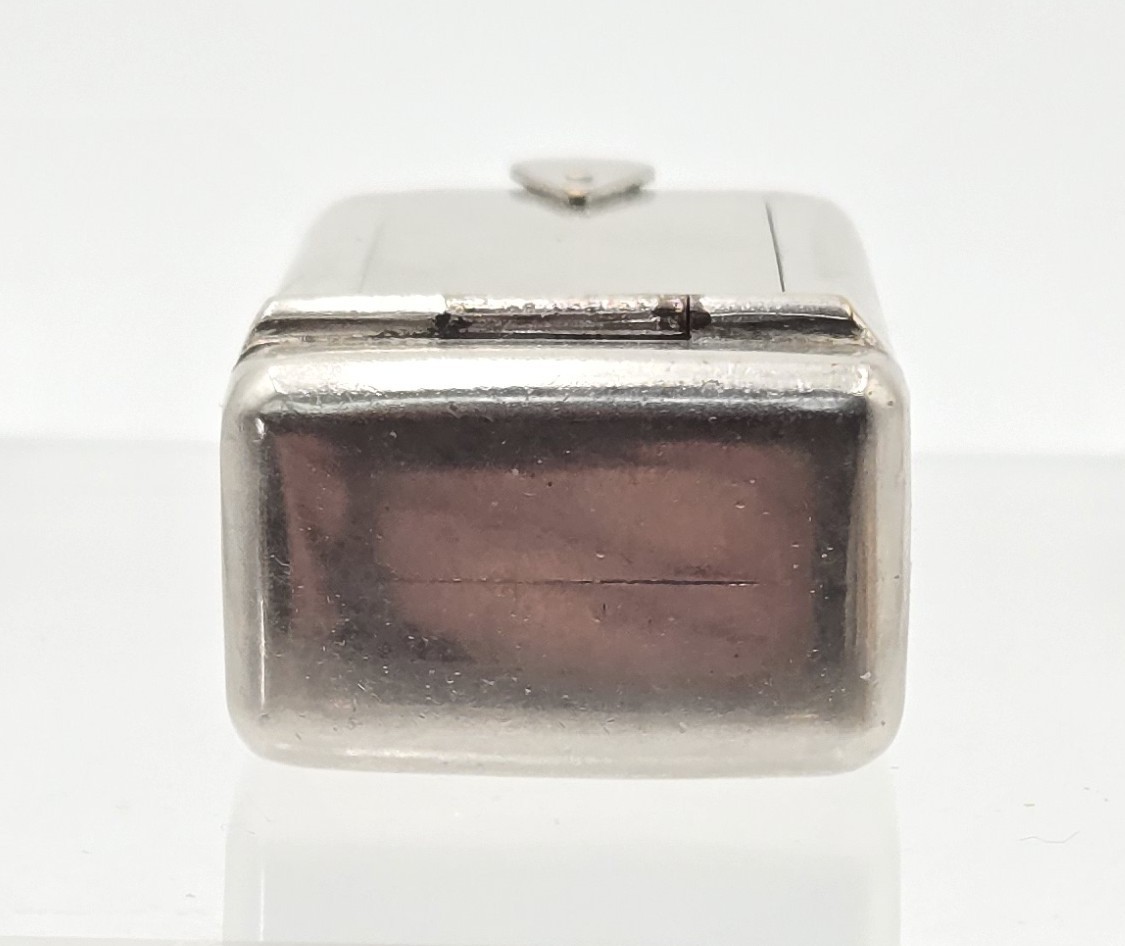 WWI Era Nickel-Plated Brass Trench Vesta Case – Rare Match-Holder Lid – MINT...