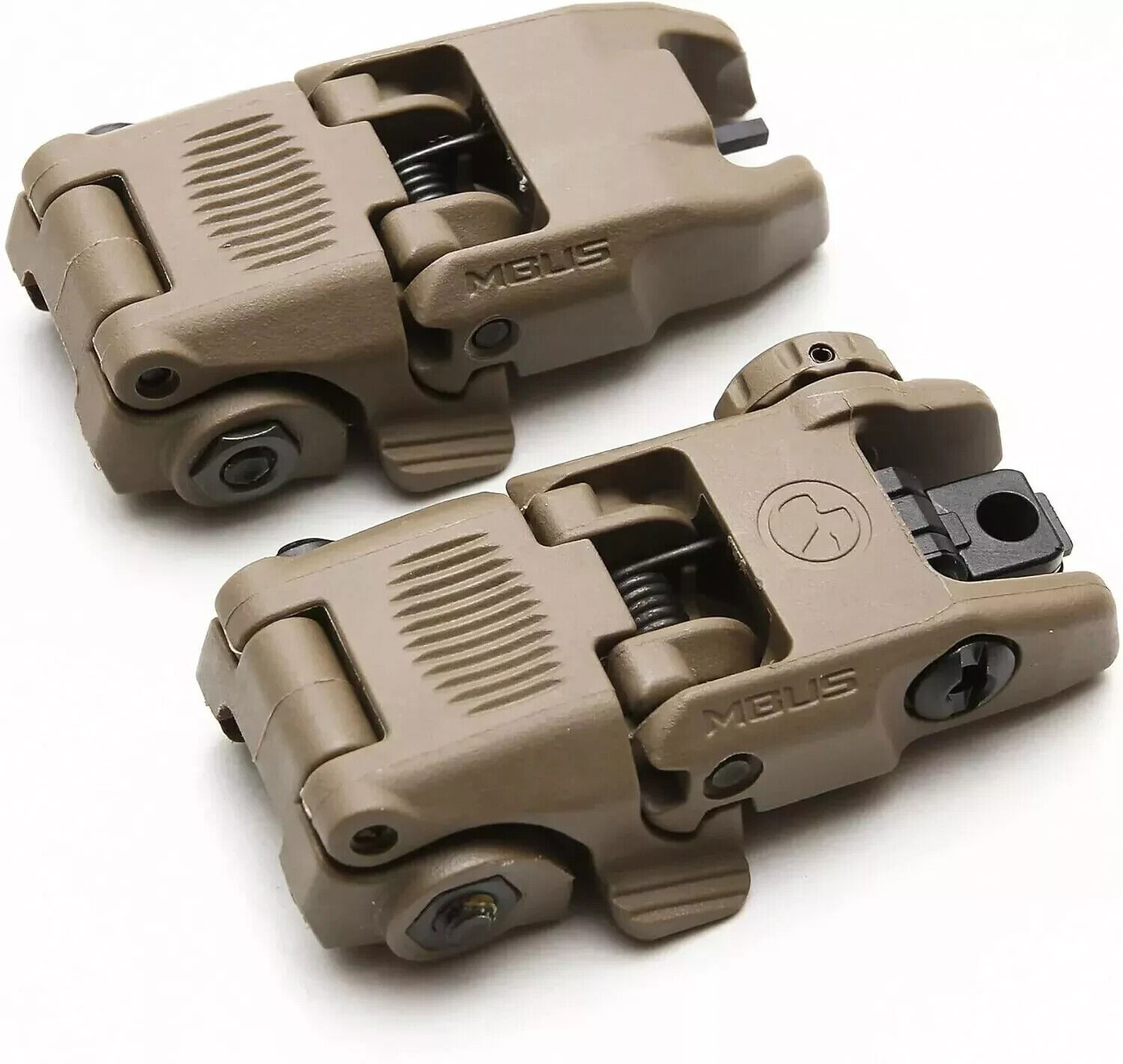 Gen II Flip Up Sights Front & Rear Polymer 20mm Picatinny Mount Brown -US STOCK