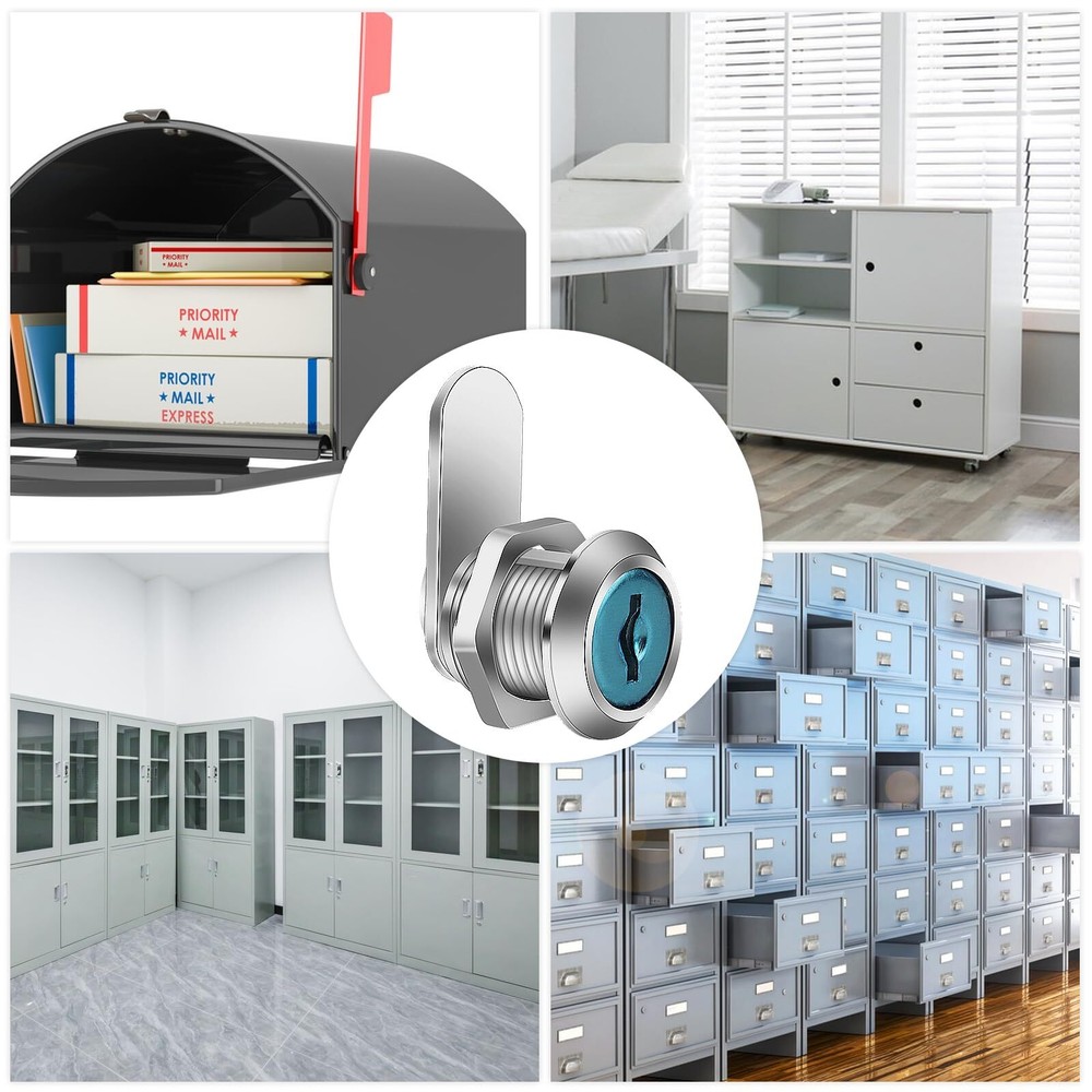 2 PCS Mailbox Locks, Mailbox Lock 16 mm, Comes with 4 Different Lock Plates, Sec