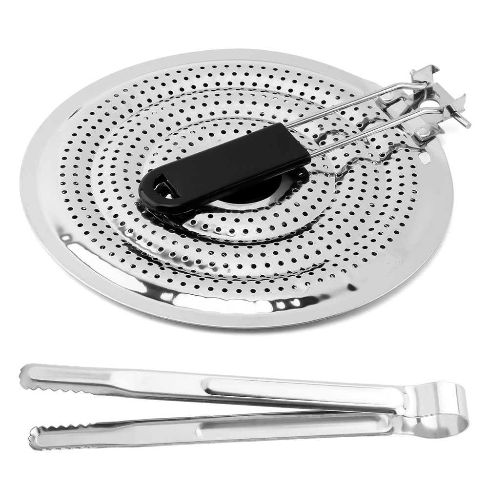 Heat Diffuser, Stainless Steel Induction Adapter Plate with Foldable Handle C...
