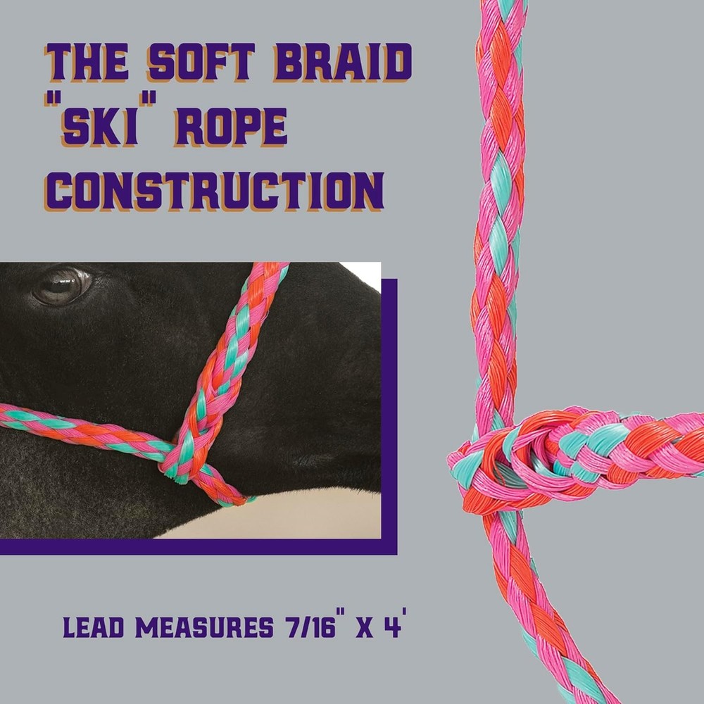 Weaver 4ft Poly Rope Halter Braided Adjustable Sheep Goat