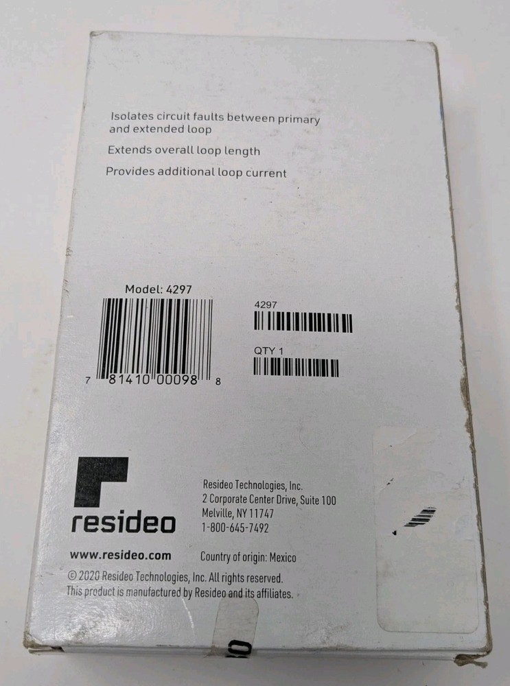 Honeywell Ademco Resideo 4297 V-Plex Loop Isolation/Extender Module