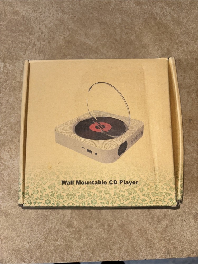 Pink Portable Wall Mountable Bluetooth CD Player w/Remote Control NIB