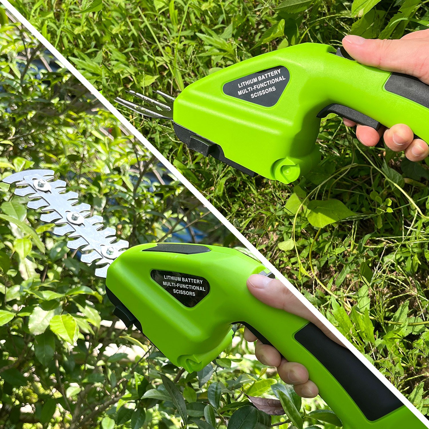 2 in 1 Cordless Grass Shear & Shrubbery Trimmer Handheld Electric Hedge Trimmer