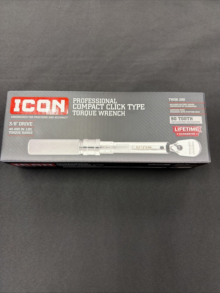 Icon Professional Compact Click Type Torque Wrench TW38-200
