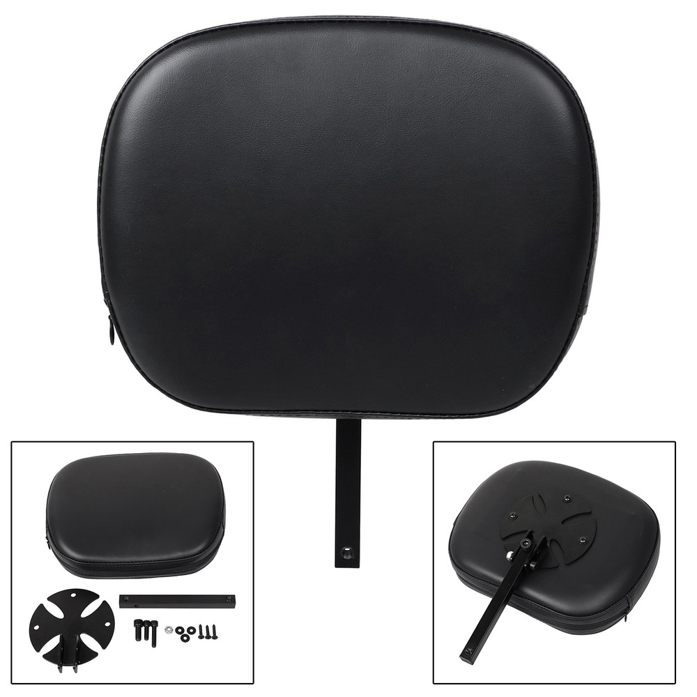 Adjustable Removable Driver / Passenger Backrest Pad w/ Bracket For Harley Dyna