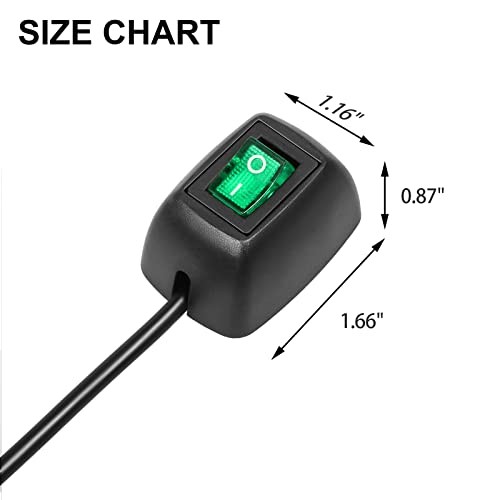 1Pack LED Inline Cord Switch KCD1 6A-250V 16A-125V Toggle Switch SPST 2 Green