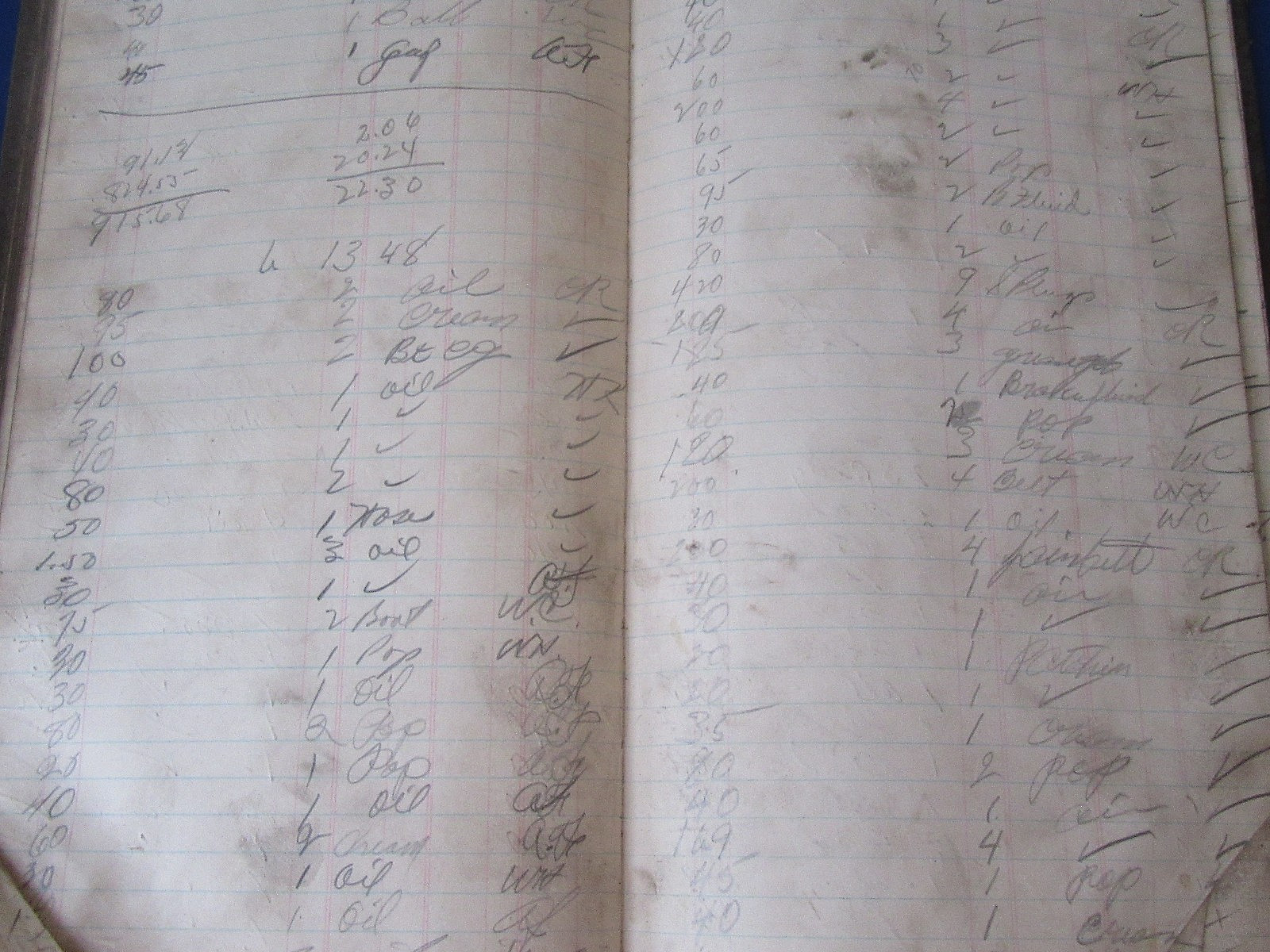 Antique 16" General Country Store Hand Written 1948 Ledger Counter Book, WV