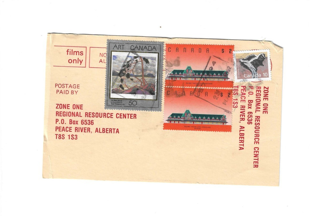 CANADA Card sent from Peace River Alberta