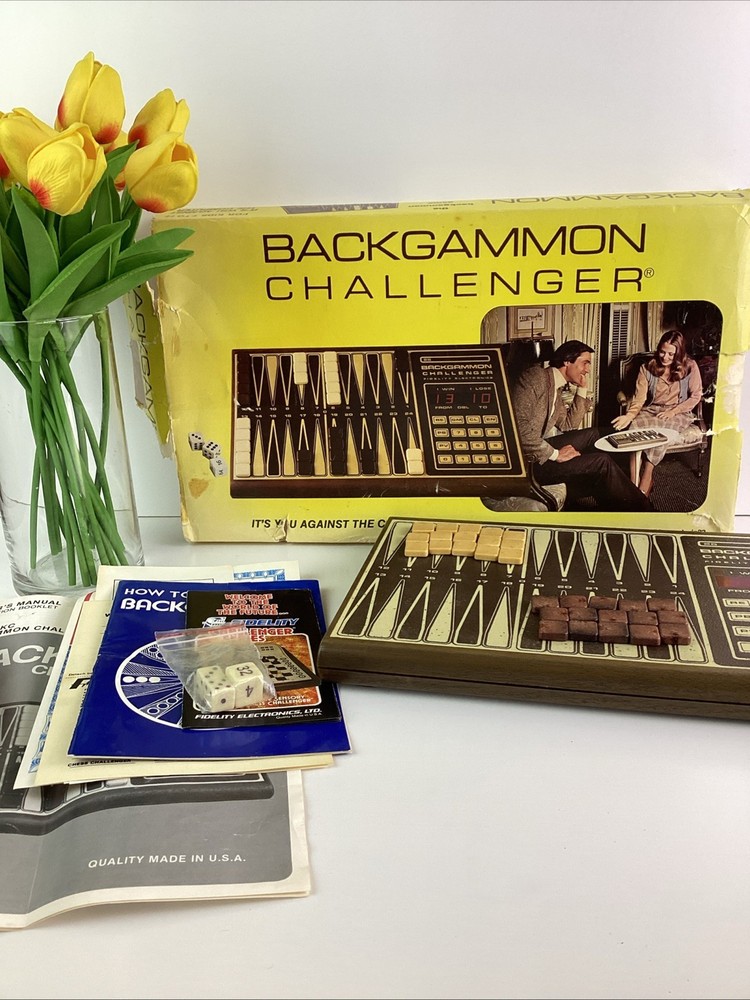 Vintage Backgammon Challenger Electronic Game Complete Working