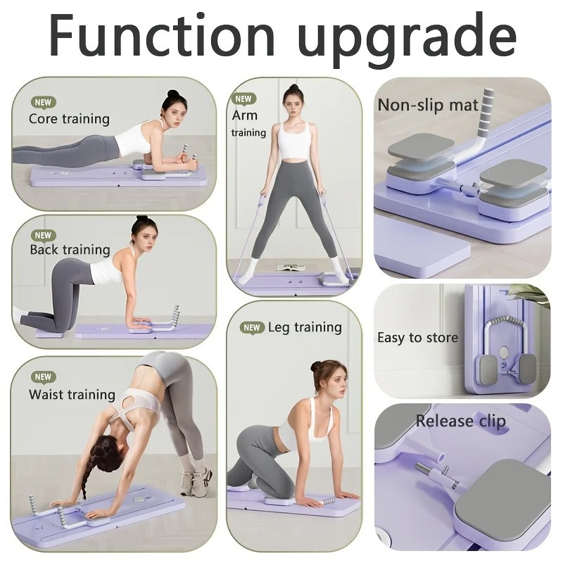 ilates Board, Pilates Reformer Set, Multi Functional Foldable Pilates Machine