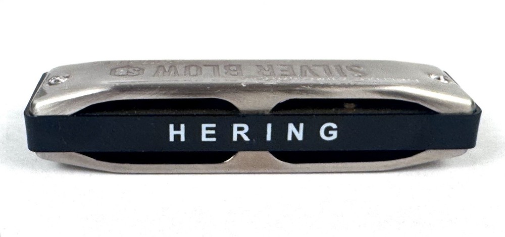 Rare Hering Silver Blow Harmonica with Case and original box!