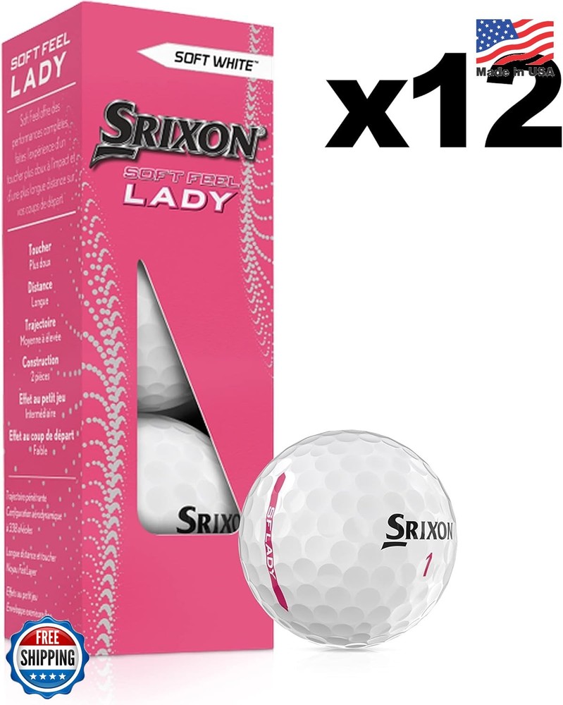 Srixon Soft Feel Lady Golf Balls White 12 Pack FastLayer Core