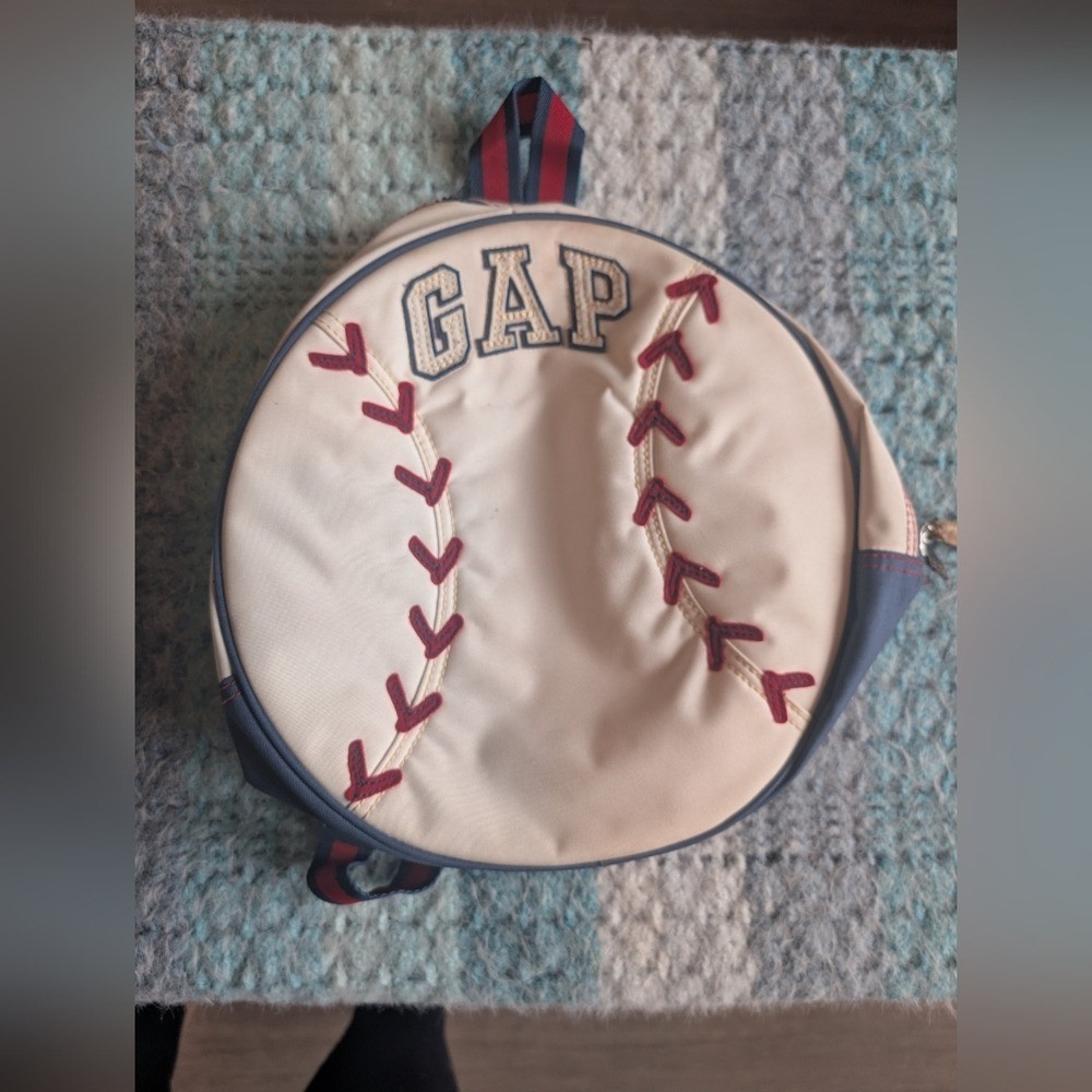 GAP Kids Baseball Backpack - Cream and Red