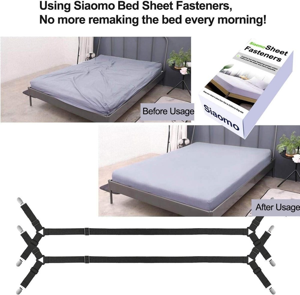 Bed Sheet Holder Straps - Sheet Straps Adjustable Bed Sheet Clips Fasteners K...